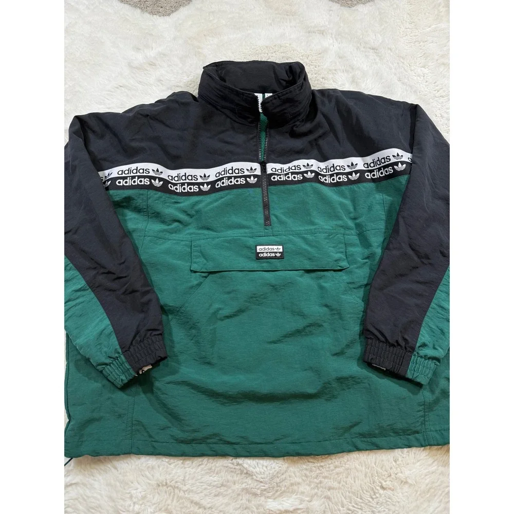 Adidas Vocal Windbreaker Anorak M Retro Jacket Collegiate Track Sports BLKD 2.0